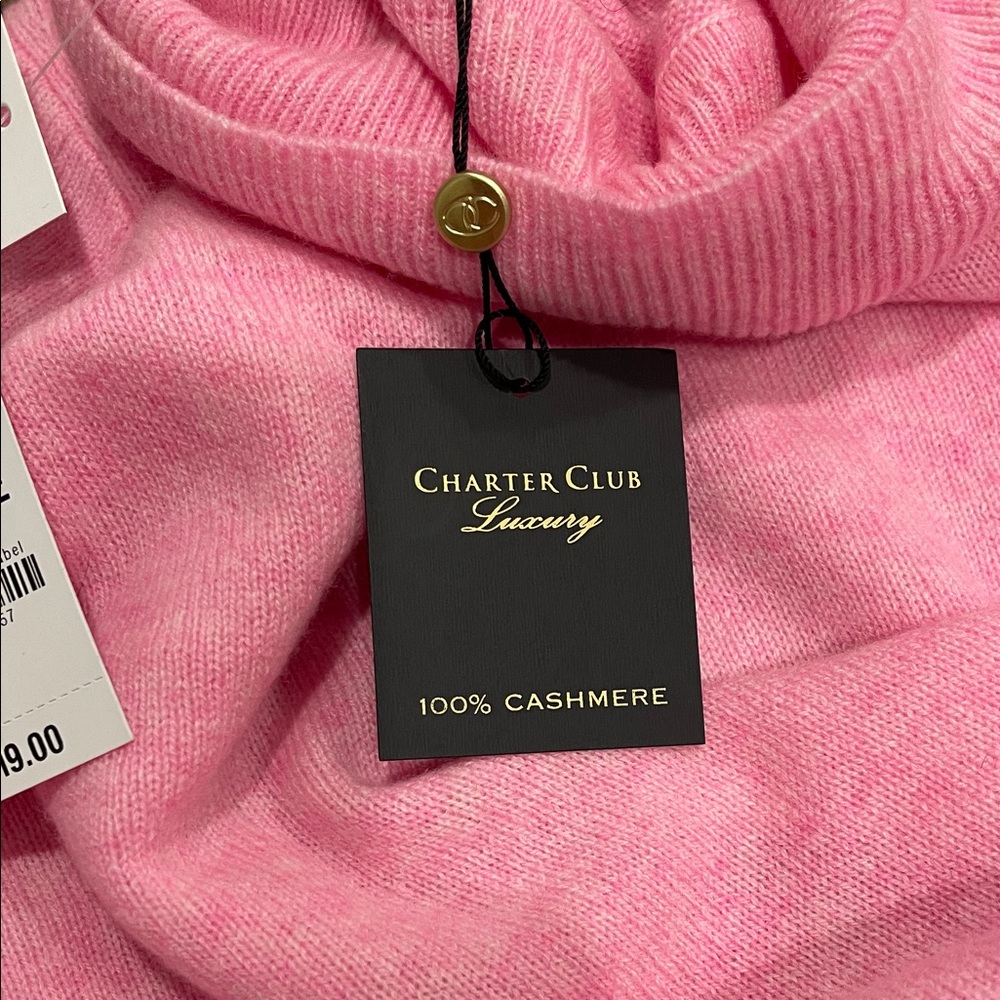 Charter Club Luxury 100% Cashmere Pink Turtleneck Sweater NWT XL - Picture 6 of 6